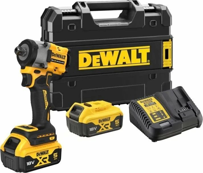 Çelës goditës (impact wrench) DeWalt DCF922P2T 18 V 1/2" 2x5 Ah me karikues, me valixhe TStak, verdhë/zi