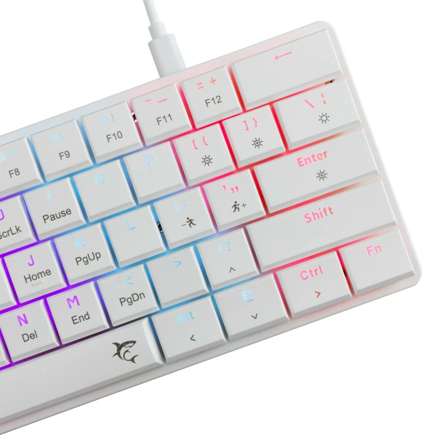 Tastierë gaming White Shark Nagamaki, 60%, red switch, RGB, e bardhë