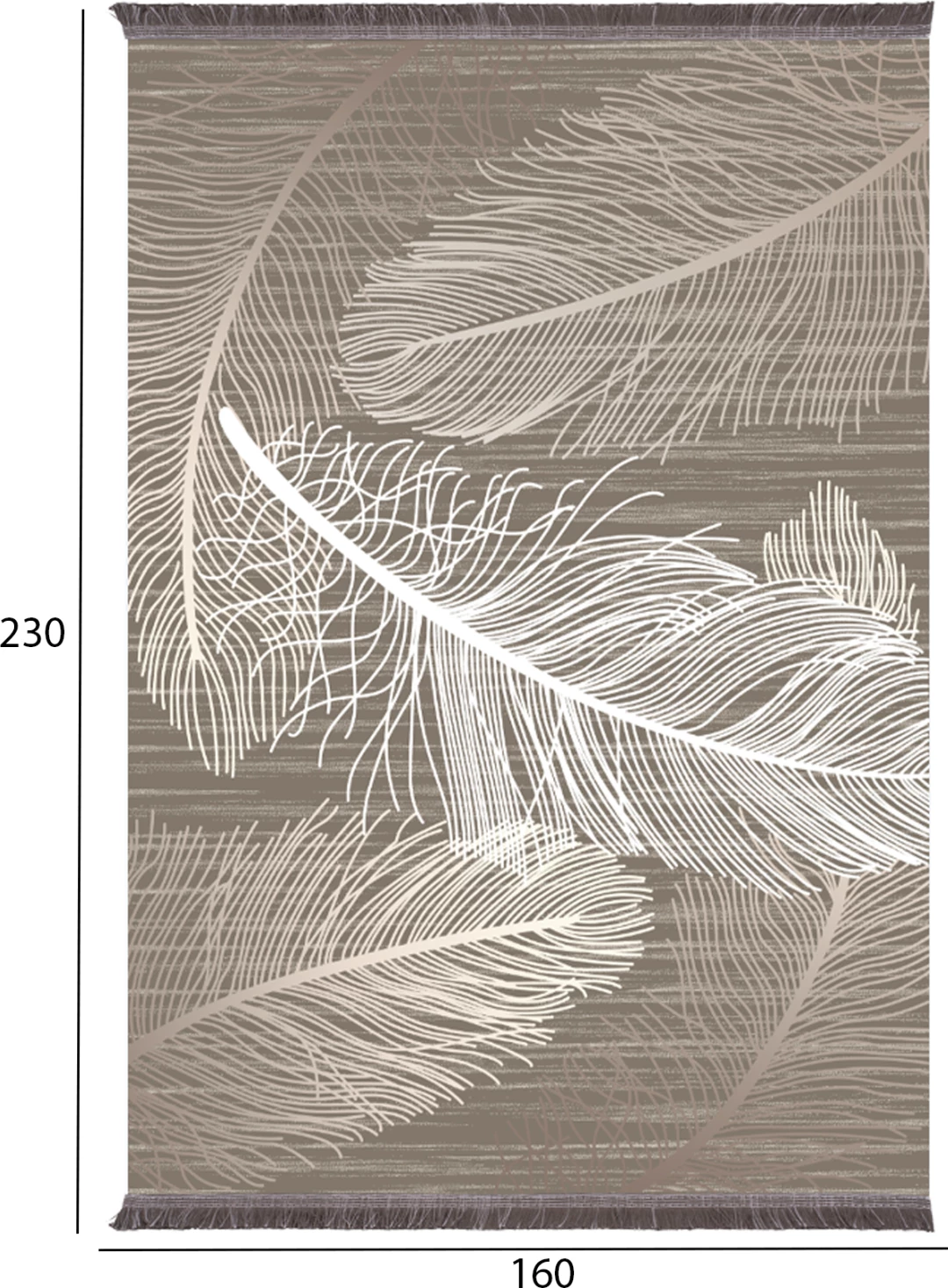 Tepih për dhomë ndeje me thekë, Josiane, FH7675.37, kafe-bezhë, 160x230