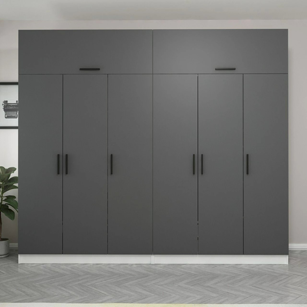 Dollap i madh për dhomë gjumi, ngjyrë antracit, Skye Decor, Kale - 5240