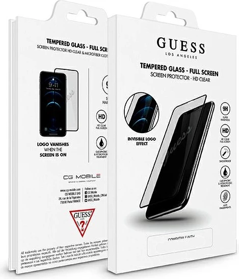 Xham i fortë Guess GUSPP12LSLTR për iPhone 12 Pro Max 6.7", Vintage Magic Logo, Transparent/zi