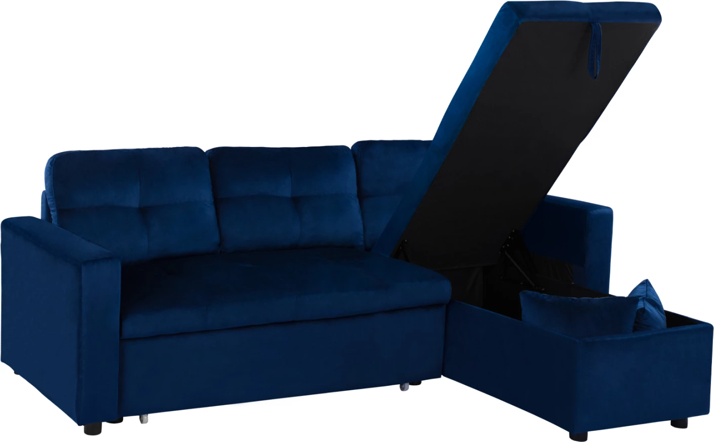 Divan qoshe që bëhet shtrat Wayne 224x147x85 FH3028.18 Kadife Blu