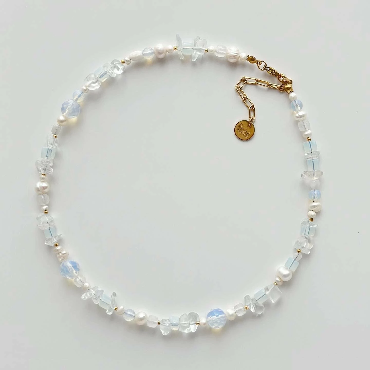 Qafore prej çeliku Jumeon, gurë natyralë, Moonstone