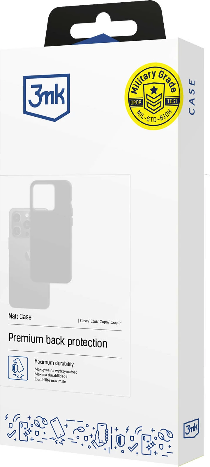 Mbështjellës, 3mk Protection, Matt Case për Xiaomi Redmi 12, TPU, Absorber125, i zi