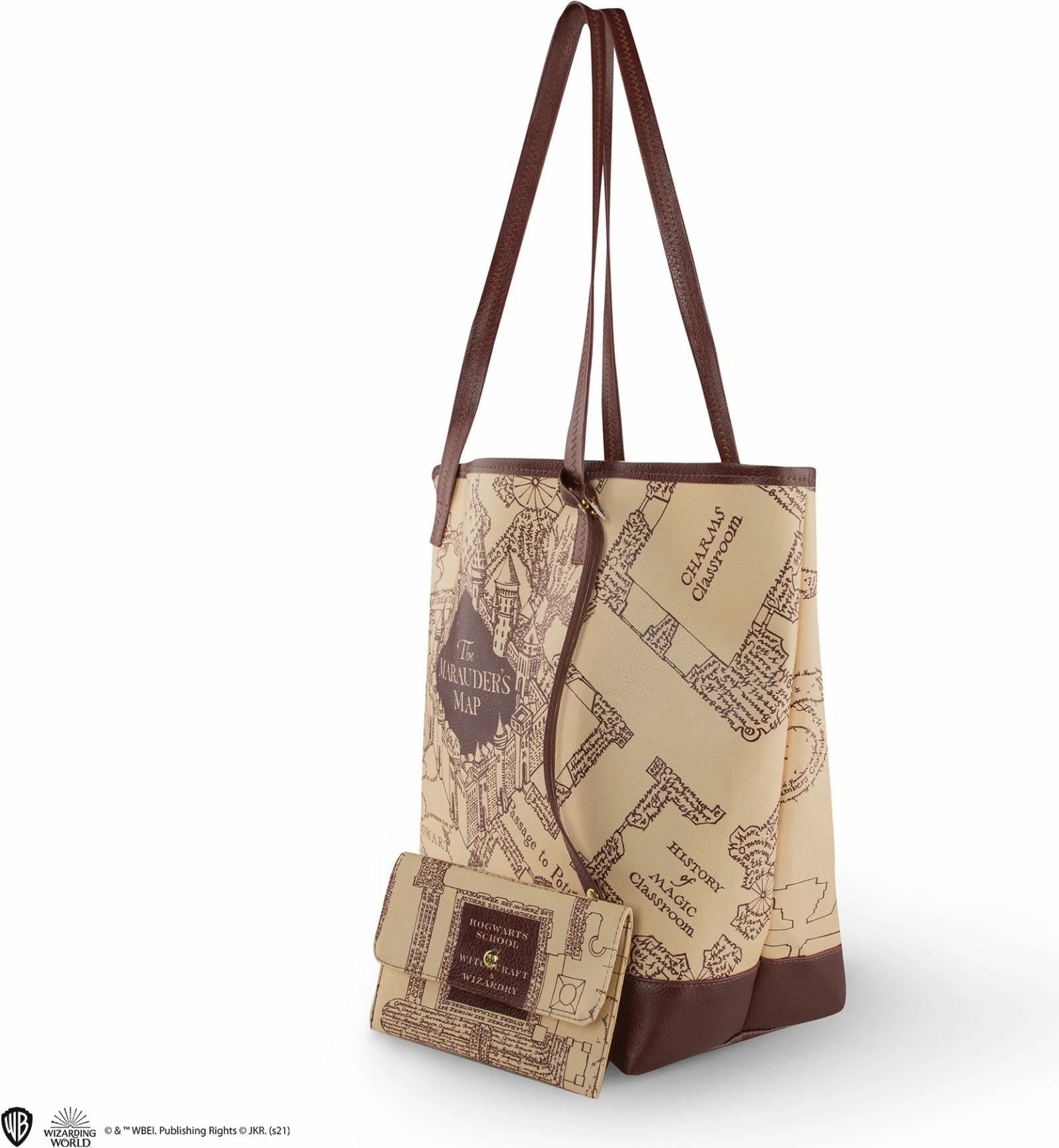 Çantë shopping Cinereplicas Marauder's Map 30×35×20 cm PVC, bezhë/kafe, me çantë të vogël