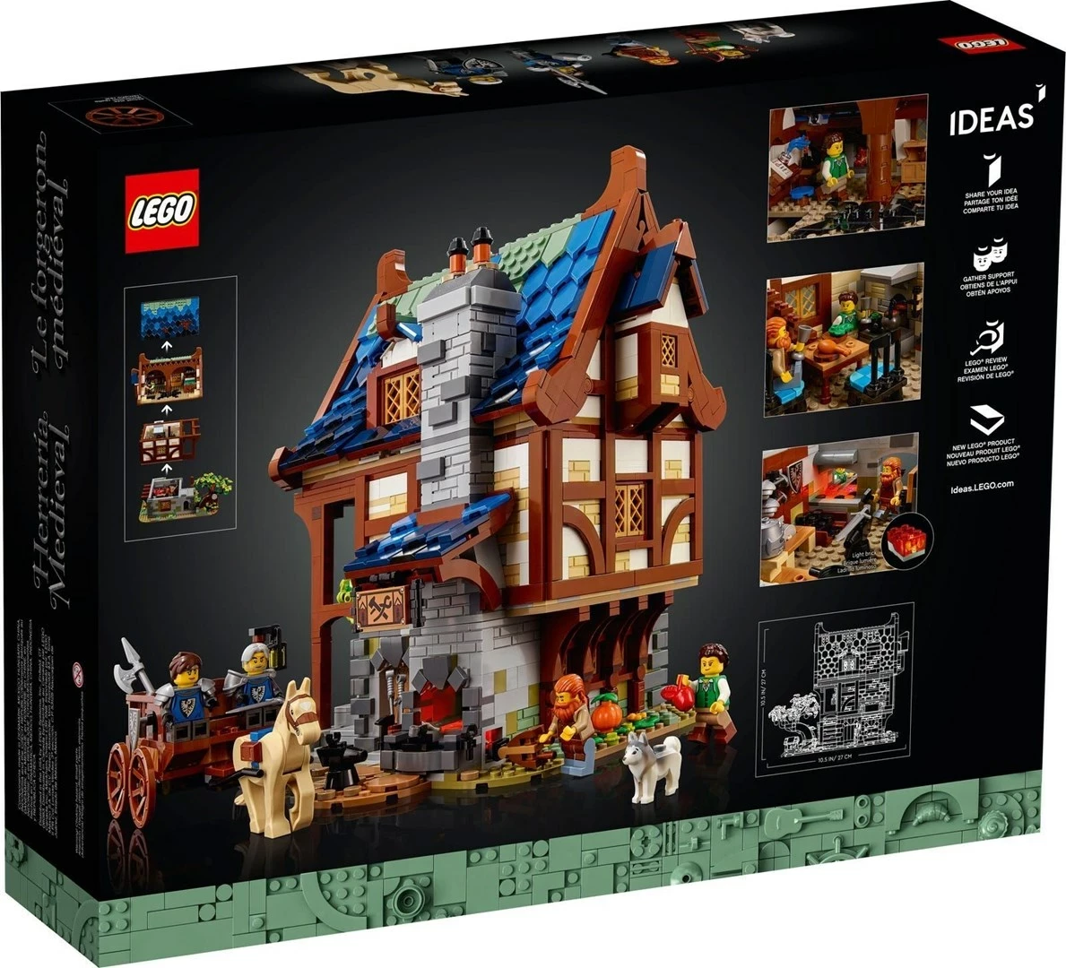 Set LEGO IDEAS 21325 Medieval Blacksmith, 4 minifigura