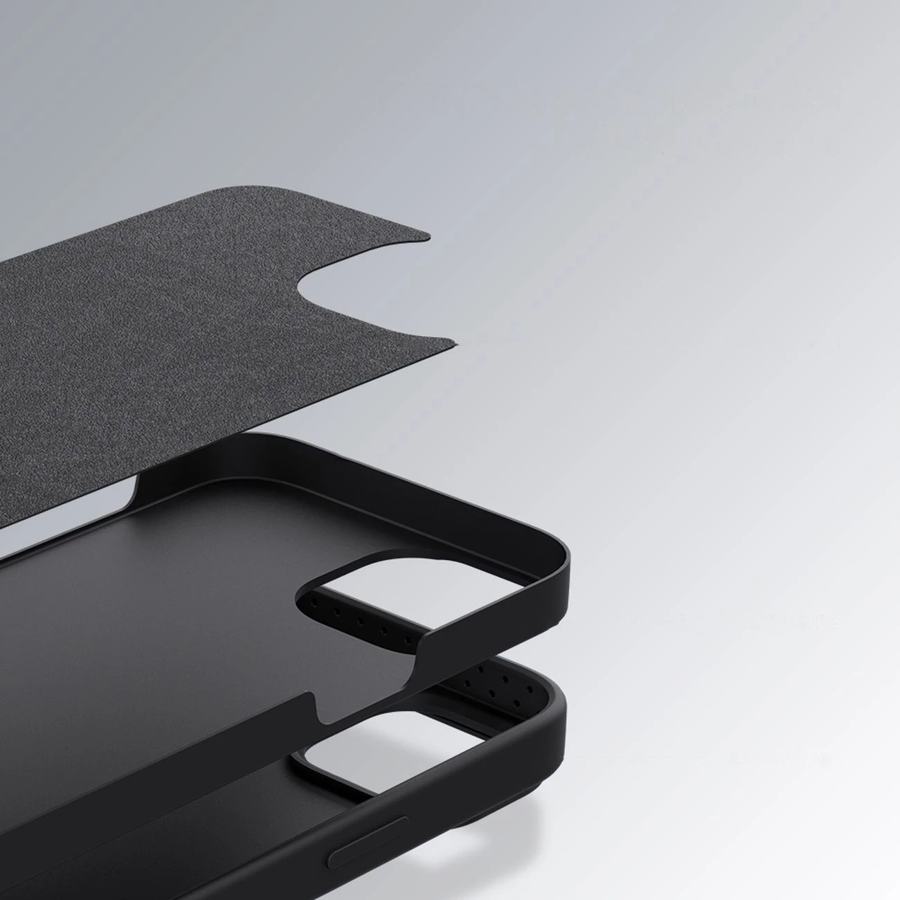 Mbështjellës Nillkin CamShield Silky Silicone për iPhone 14 Plus, me mbrojtëse kamere, i zi