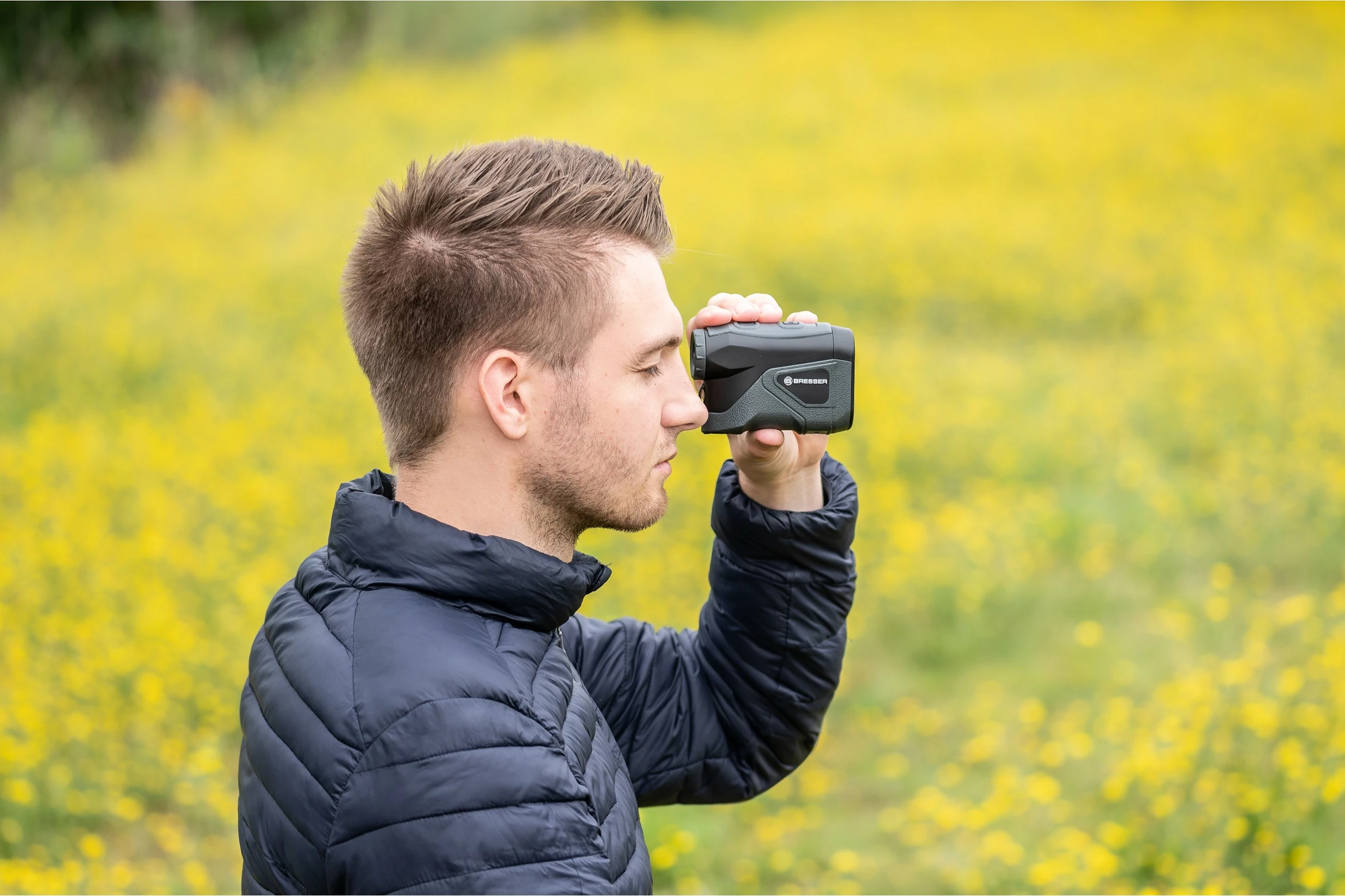 Largpamës lazer Bresser 6x24 Entfernungsmesser, 800m, OLED, i zi/gri