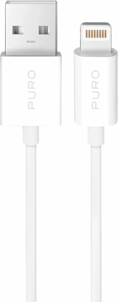 Kabllo Puro USB-A në Lightning 3m, TPE, 12W, Bardhë