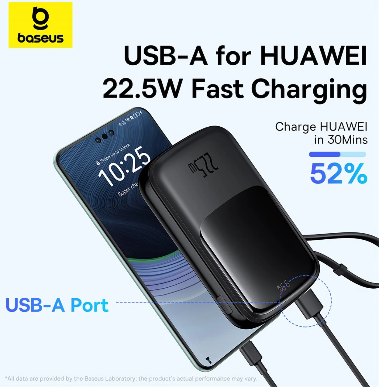 Powerbank Baseus QPow Pro+ 10000mAh, 22.5W, me kabllo USB-C të integruar dhe ekran, e zezë