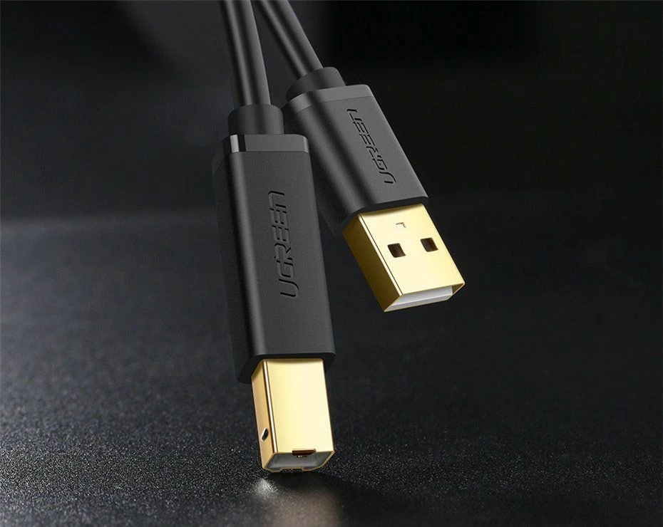 Kabllo USB Ugreen 10351 USB-A në USB-B 3 m USB 2.0 e zezë