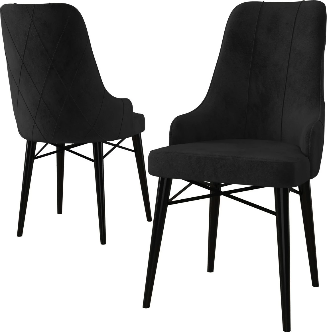 Set karrigesh (4 copë) Hanah Home, Neta, e zezë