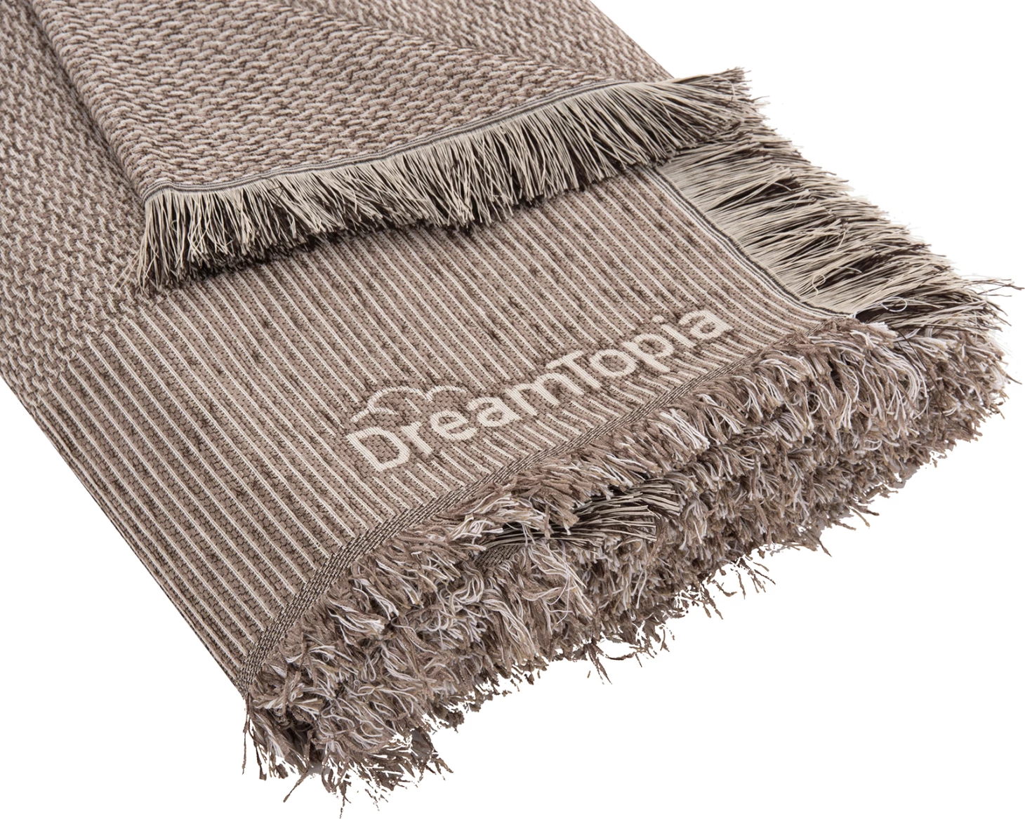 Mbulesë divani me franja DREAMTOPIA FH12164.01 ngjyrë kafe 178x178cm