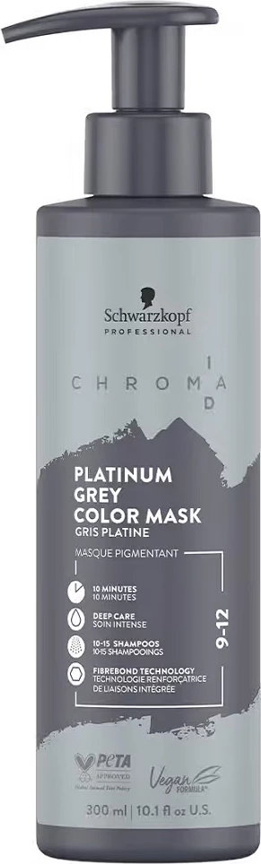 Maskë ngjyruese për flokë për femra Schwarzkopf Professional Chroma ID Color Mask 9-12 Platinum Grey 300ml