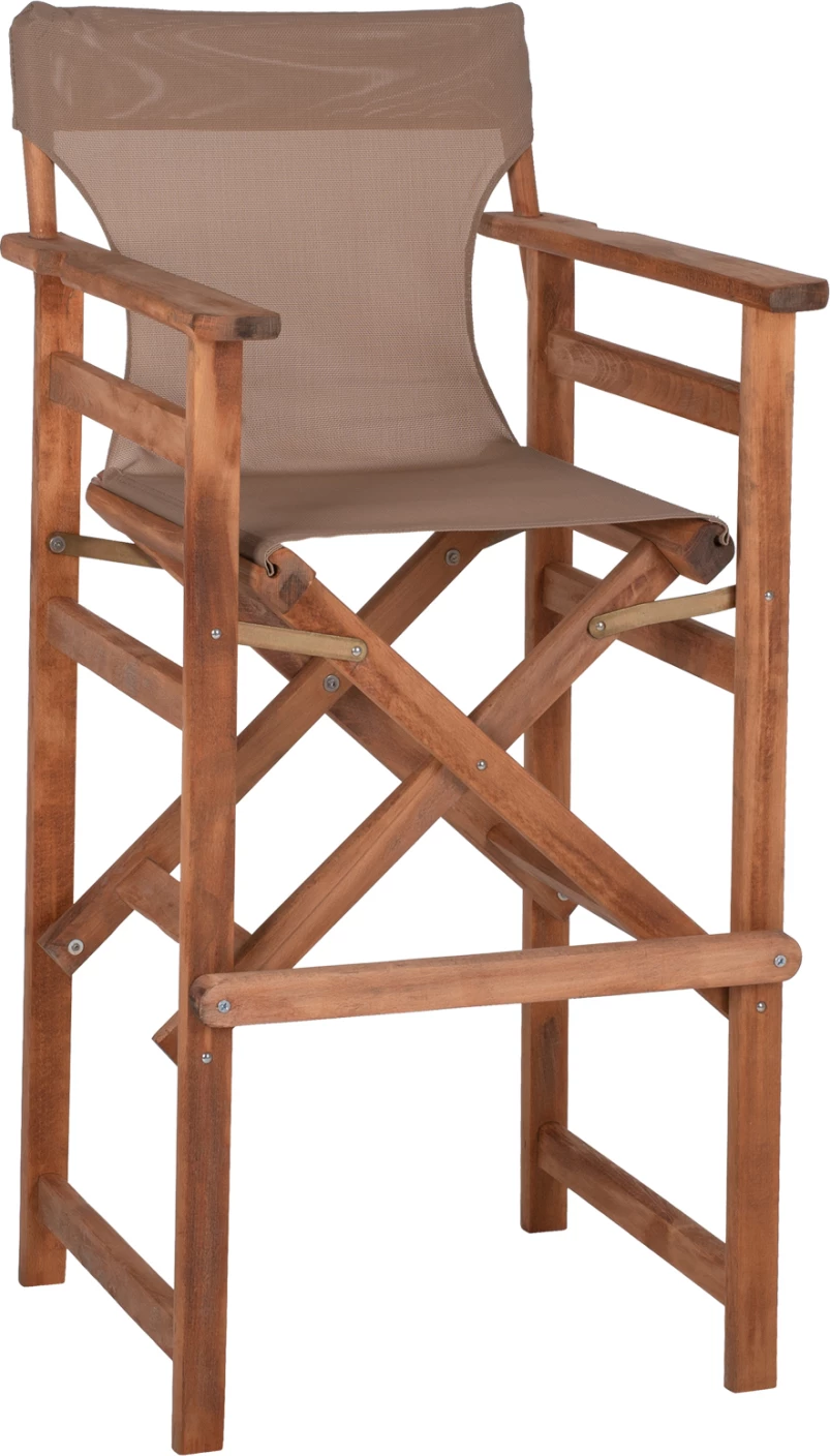 Karrige për bar, ngjyrë arre, me tekstilene ngjyrë mocha, FH10374.04, 58x58x118H cm