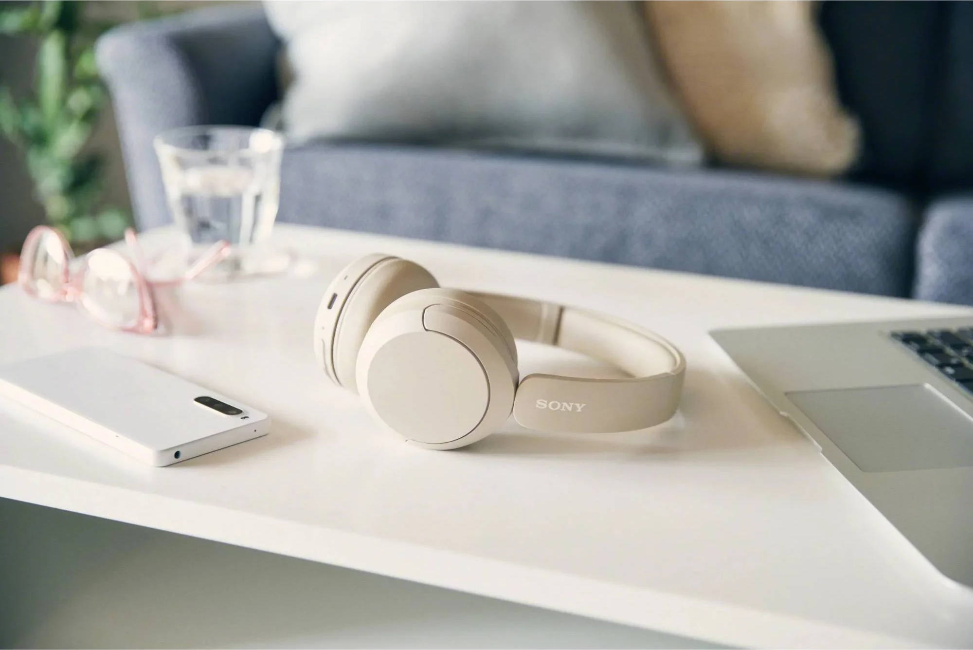 Kufje on-ear pa tela, Sony WH-CH520 (WHCH520C.CE7), Bluetooth, mikrofon, bezhë