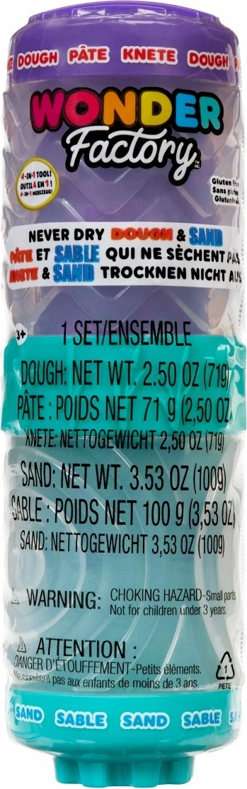 Set lodrash krijuese MGA Wonder Factory Never Dry, brumë & rërë kinetike, vjollcë/turkuaz