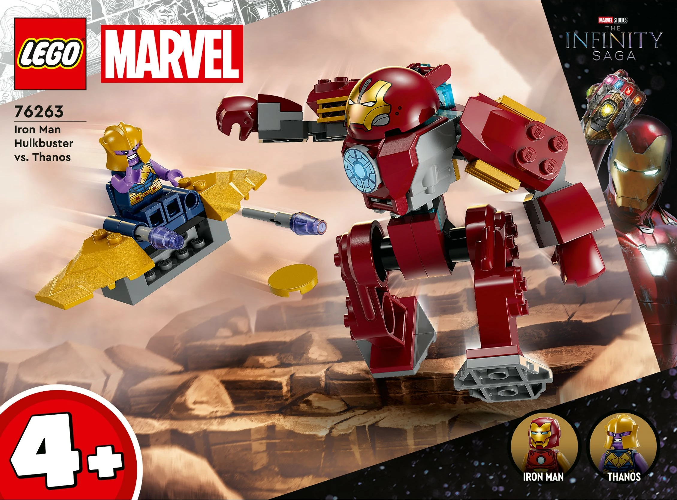 Set ndërtimi LEGO Iron Man Hulkbuster vs. Thanos, 66 pjesë, plastikë, shumëngjyrësh