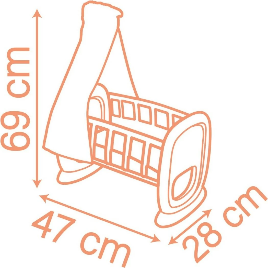 Djep lodër Smoby Baby Nurse 7600220391, plastikë e ricikluar, kafe/rozë/e bardhë