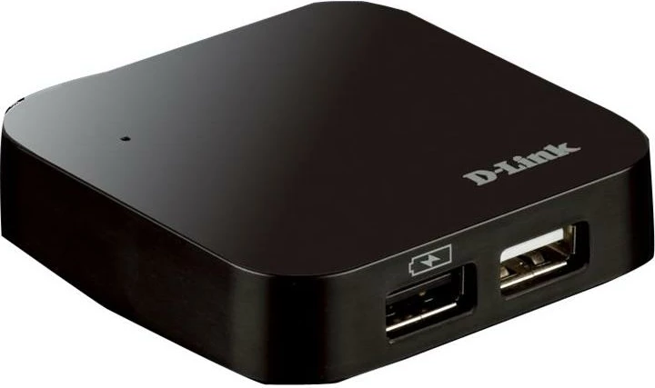 USB hub, D-Link DUB-H4/E, 4 porte USB 2.0 deri 480 Mbps, e zezë