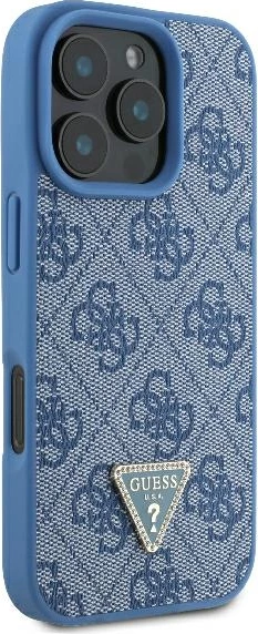 Mbështjellës Guess Crossbody 4G Metal Logo për iPhone 16 Pro, Blu