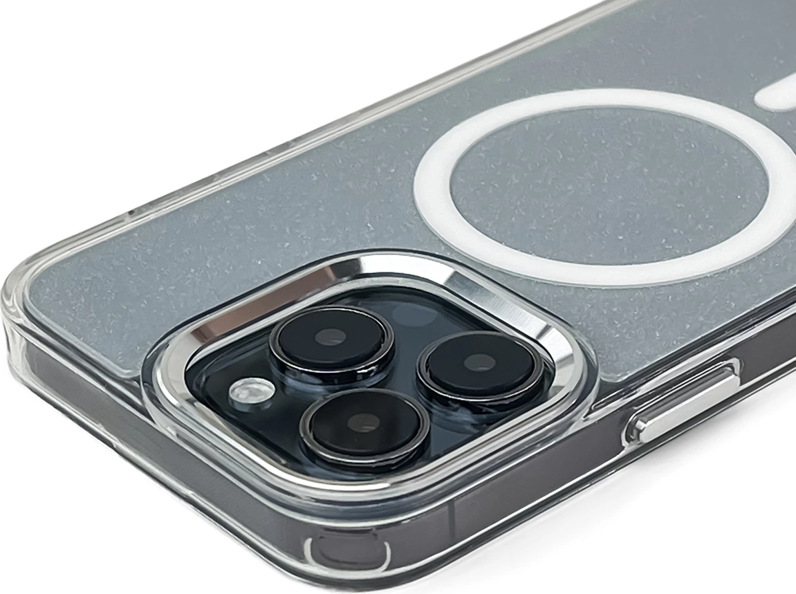 Mbështjellës Hurtel Glitter Case MagSafe për iPhone 16 Pro, i bardhë me shkëlqim