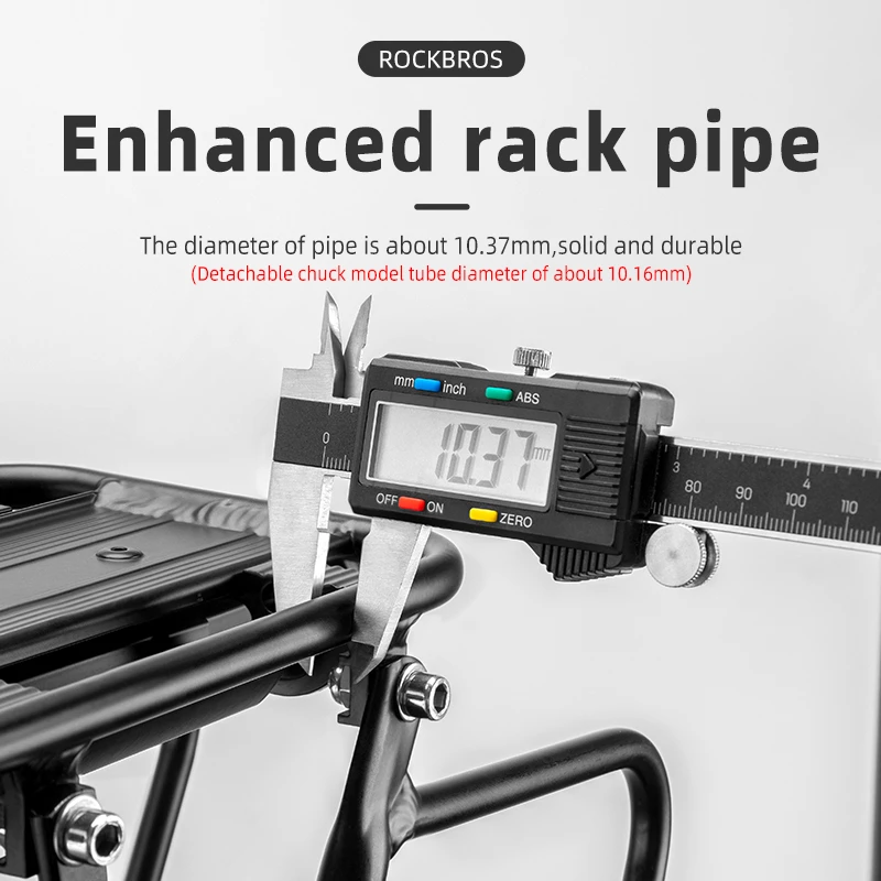 Raft biçiklete Rockbros 33210004001 me rafte dhe dritë LED, e zezë