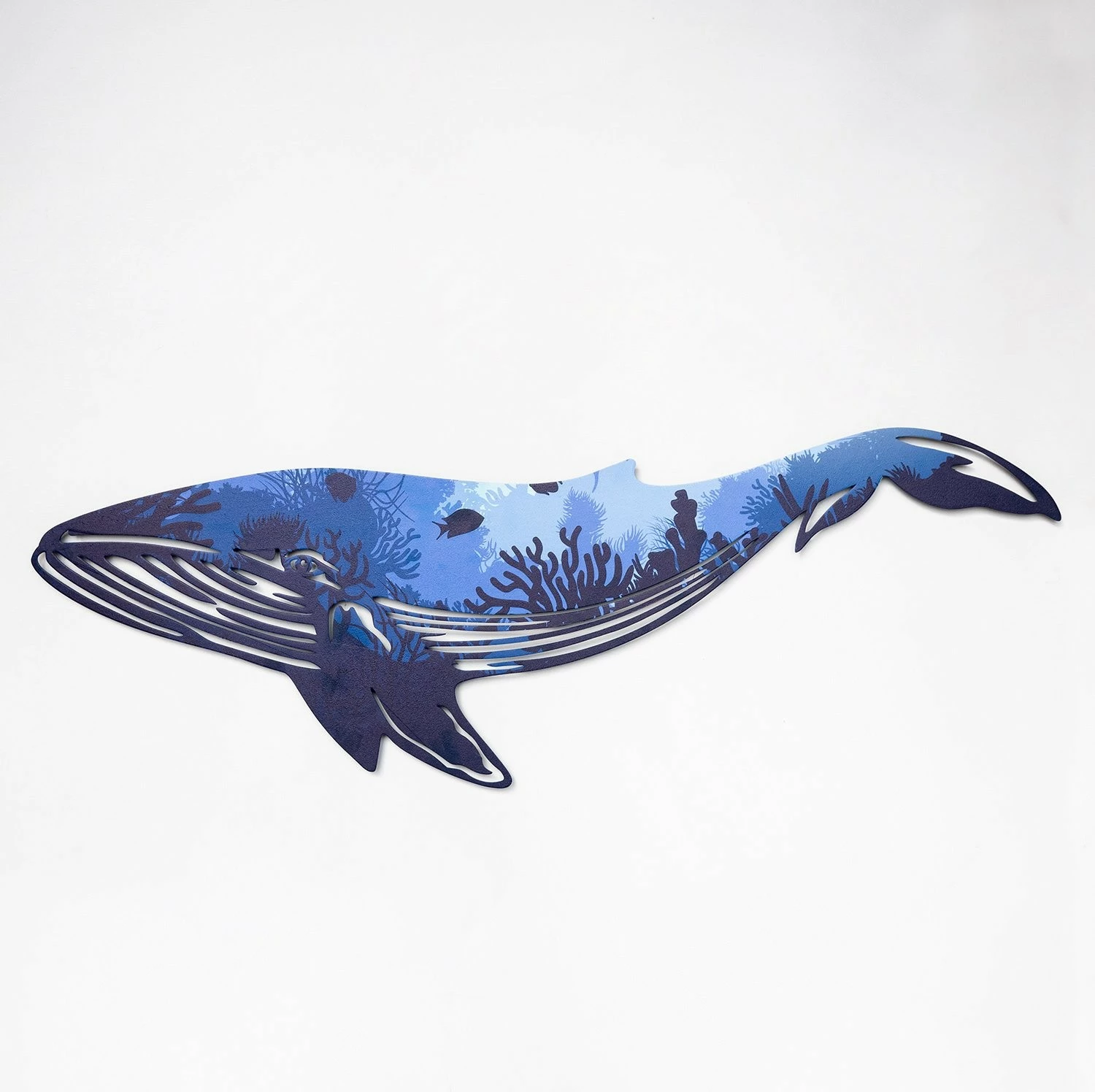 Aksesor dekorativ metalik për mur, balenë Reef, Wallity, APT651, shumëngjyrësh, 31x94cm
