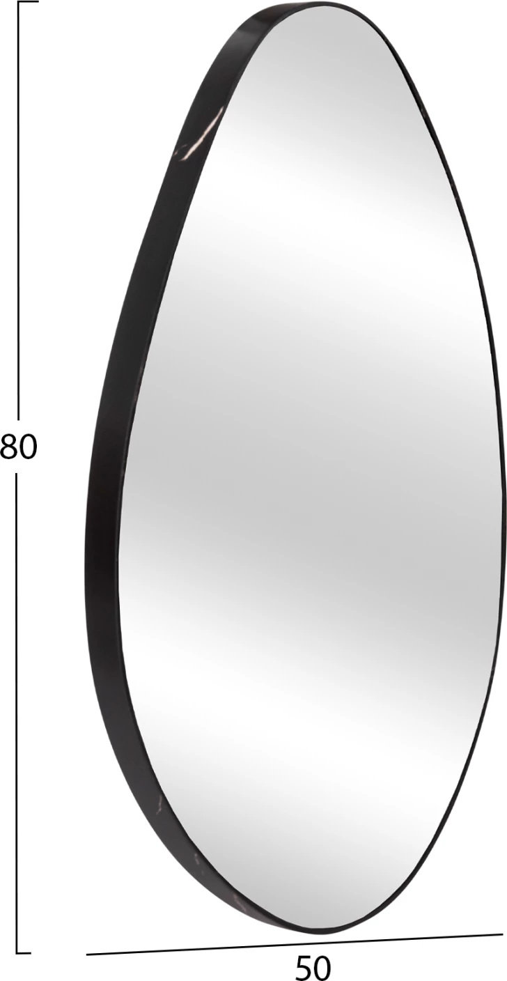 Pasqyrë muri DROP FH4488.01 kornizë MDF ngjyrë mermeri të zi 50x80H cm.