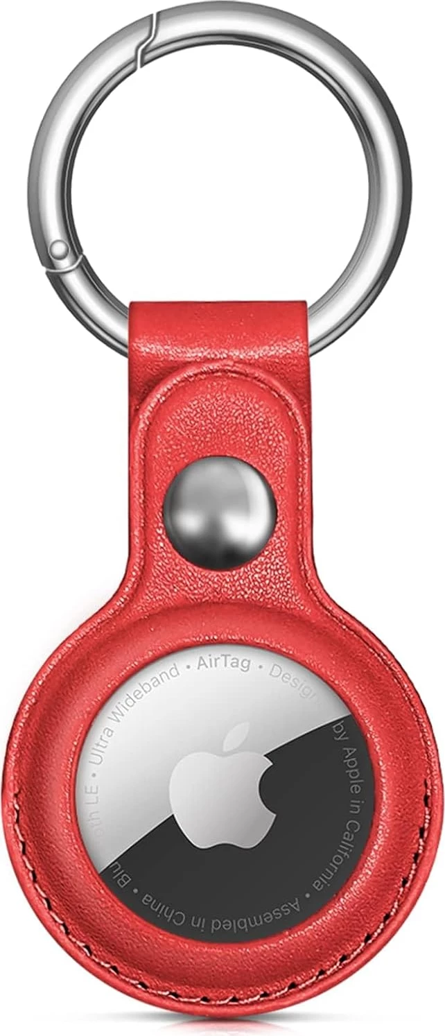 Mbështjellës Hurtel për Apple AirTag, PU lëkurë, 4 copë, e zezë, kafe, e kuqe, blu