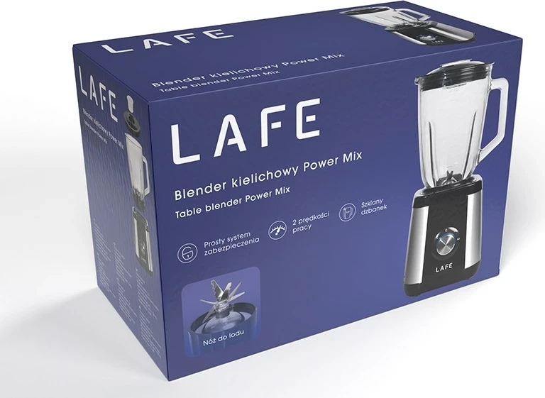 Blender Lafe PowerMix, 1.5L, 600W, gotë xhami, zi-argjendtë