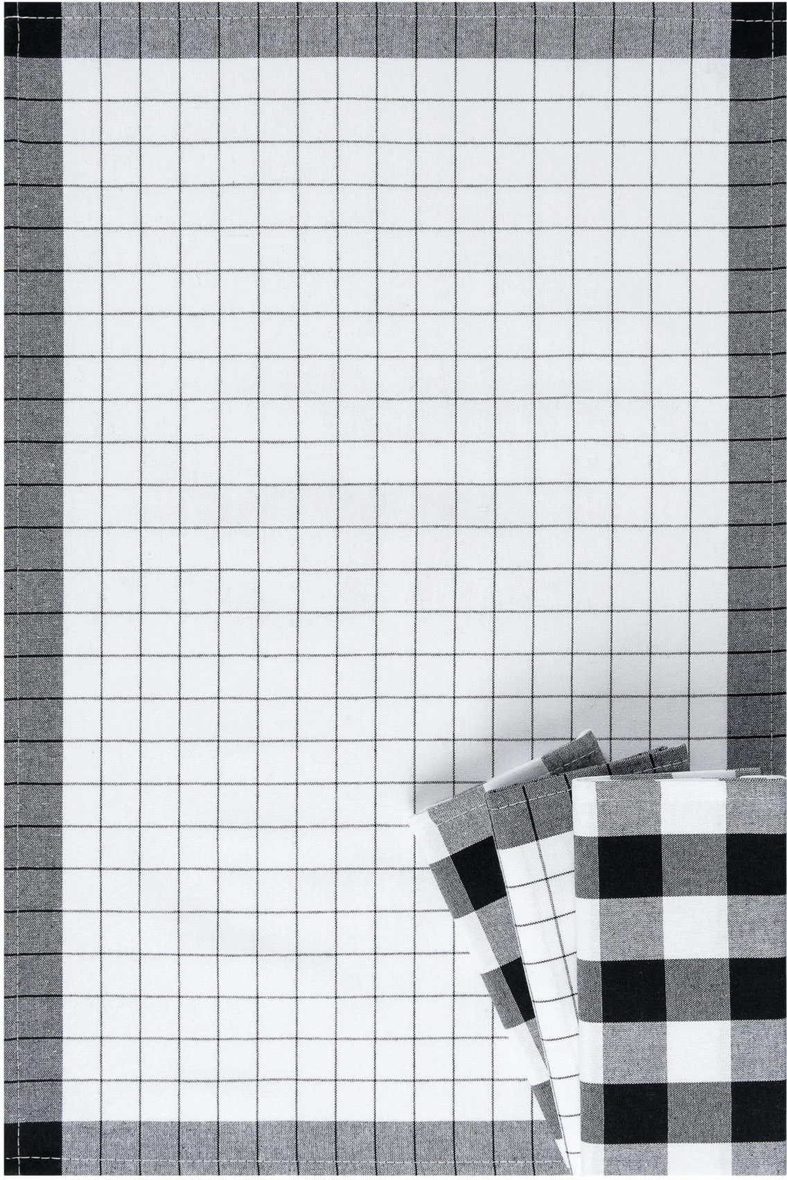 Set peshqirësh kuzhine (4 copë), Hermia Madrid, ngjyrë e zezë