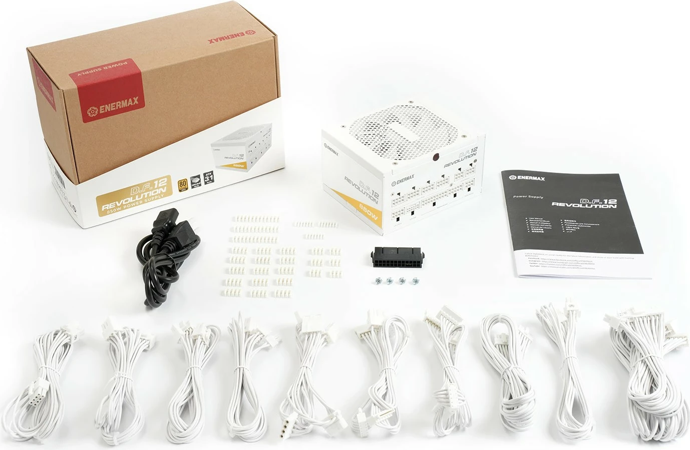 Furnizues energjie Enermax Revolution D.F.12 ETV850G-W, 850W, 80 PLUS Gold, ATX 3.1, i bardhë