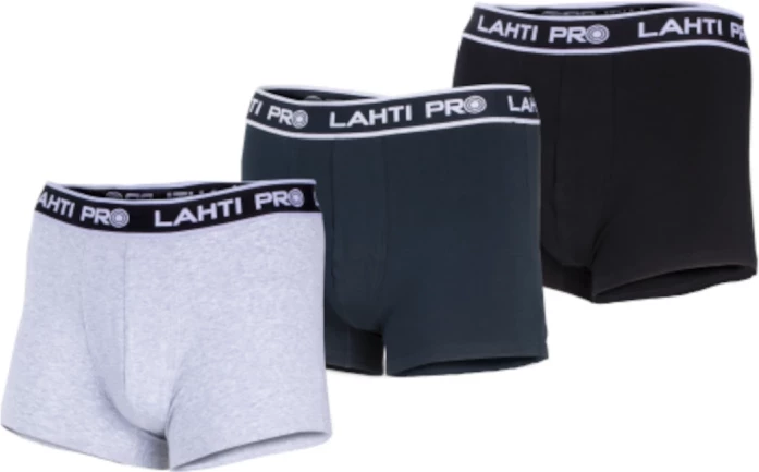 Boksere meshkujsh LAHTI PRO L4120704 XL, paketë 3 copë (gri/zezë/blu e errët)