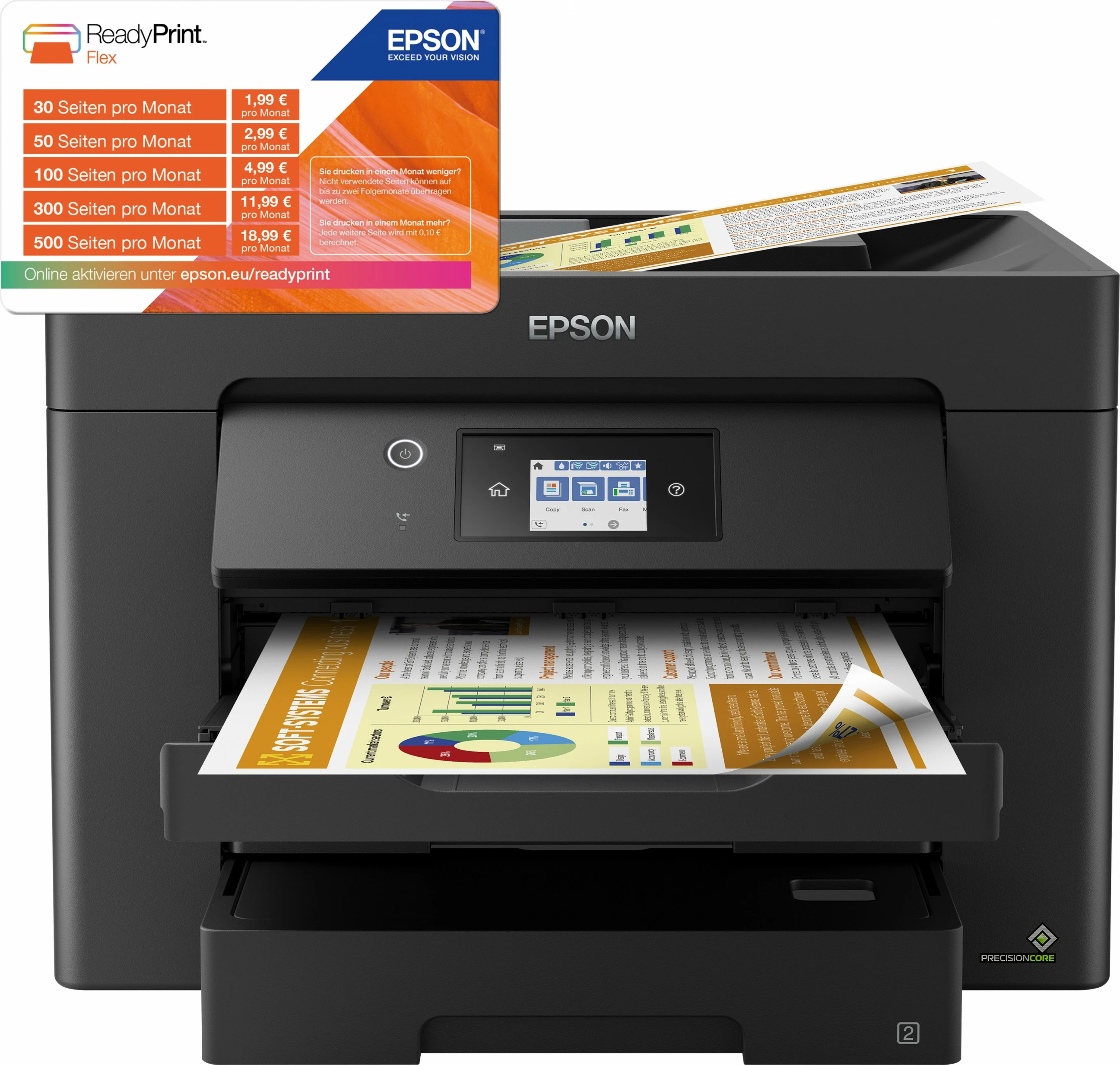 Printer multifunksional Epson WorkForce WF-7830DTWF, Inkjet, A3, Ngjyrë e zezë