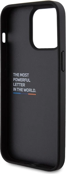 Mbështjellës BMW Leather Carbon për iPhone 15 Pro Max, i zi