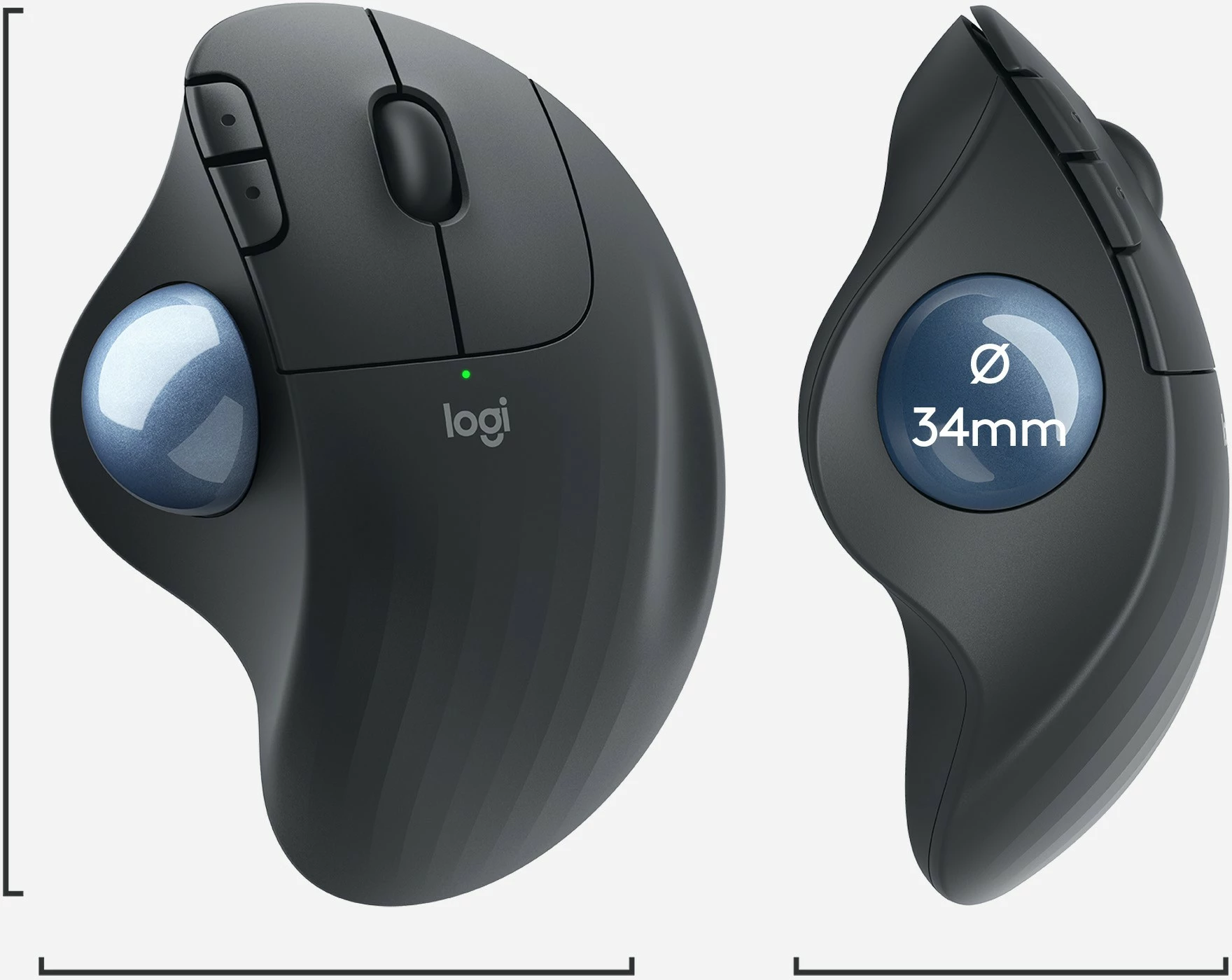 Maus Logitech ERGO M575 Wireless Trackball, 2000 DPI, Grafit