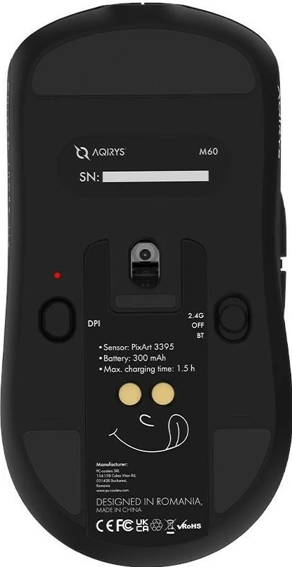 Maus gaming Aqirys M60, RGB, Bluetooth, USB, i zi