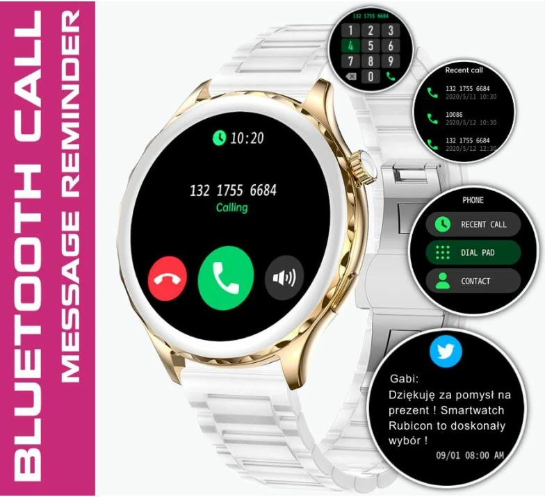 Smartwatch për femra Rubicon, rozë