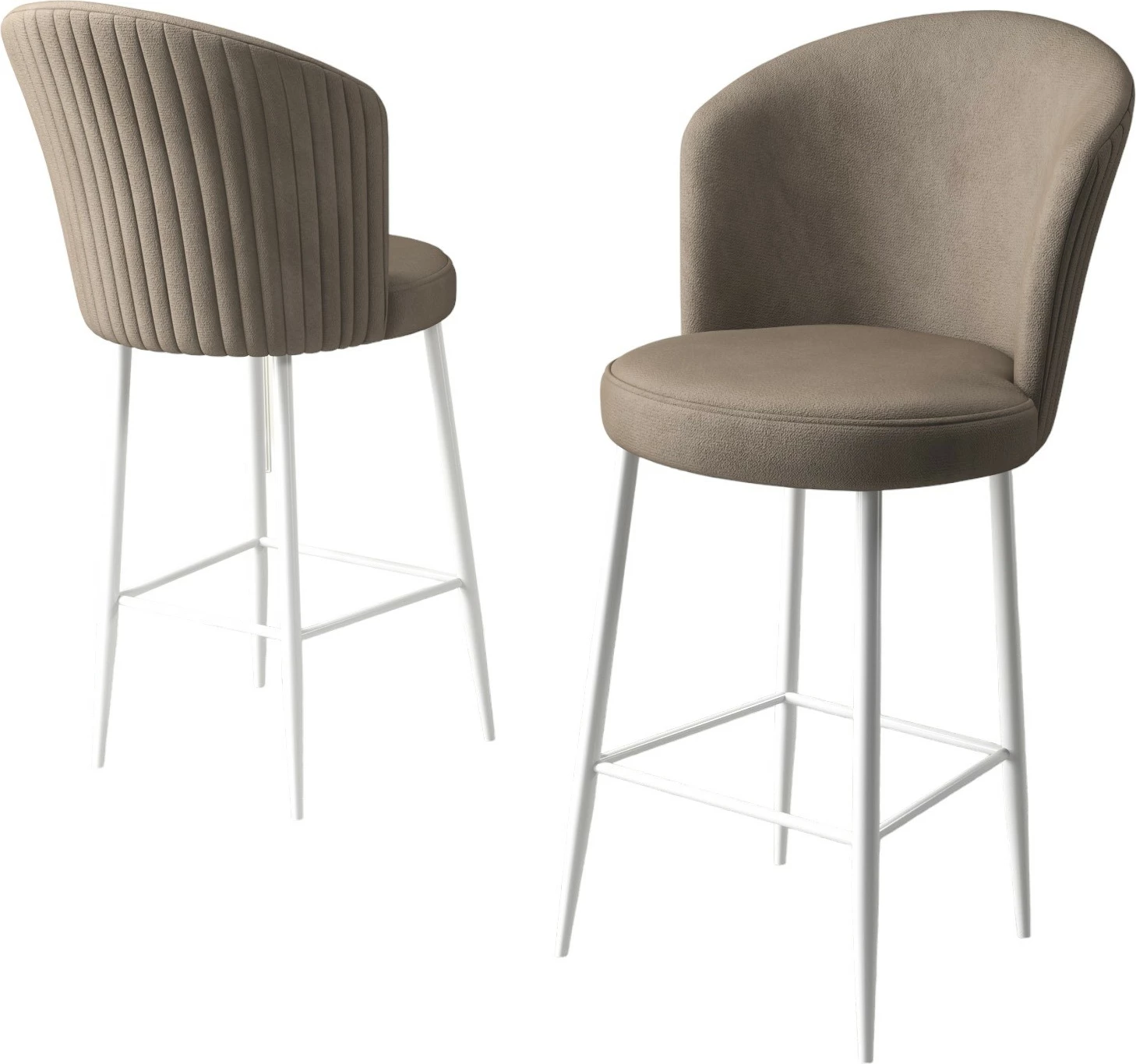 Set karrigesh për bar (2 copë), Hanah Home, Alte, kapuçino, e bardhë