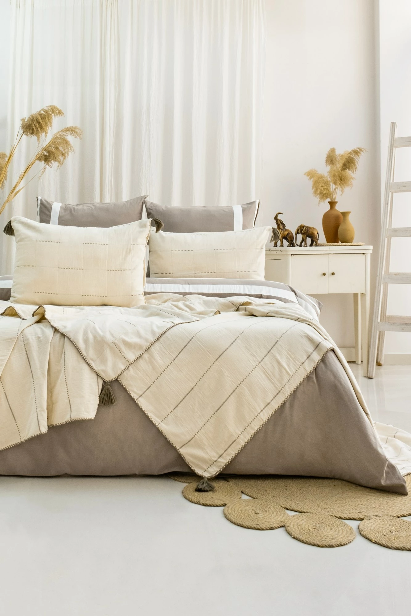 Set mbulesë krevati dopio, L'Essentiel Linge de Maison, Eva, ngjyrë mink