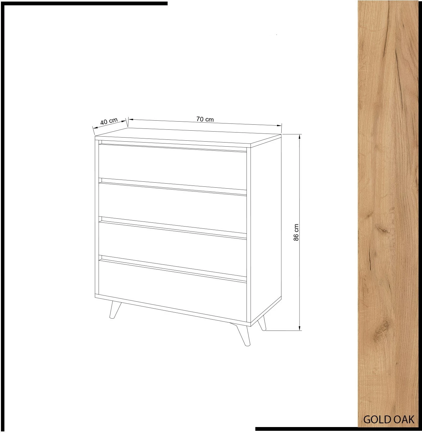 Komodë Hanah Home, Suvera, ngjyrë lis dhe e bardhë