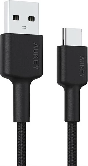 Kabllo AUKEY CB-CD30, USB-A në USB-C, 0.9m, 60W, Najlon, E zezë