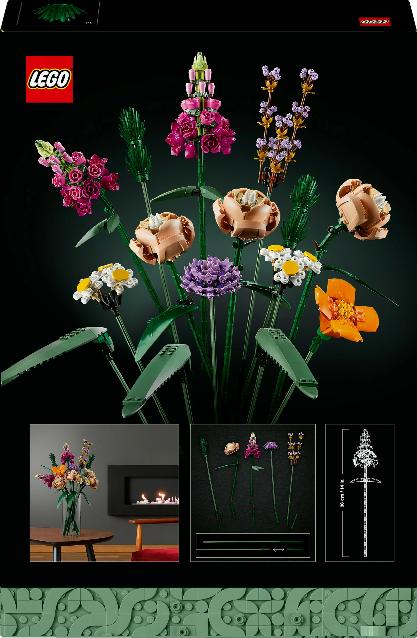 Set ndërtimi LEGO ICONS Flower Bouquet, 756 pjesë, shumëngjyrësh