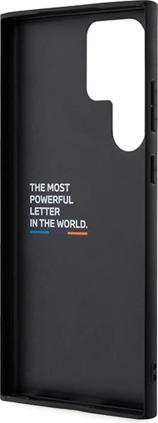 Mbështjellës BMW Leather Stamp Tricolor për Samsung Galaxy S23 Ultra, i zi