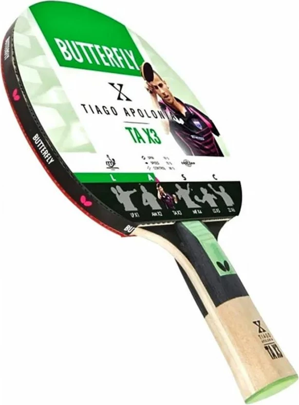 Raketë Butterfly për femra dhe meshkuj, e zezë dhe e kuqe