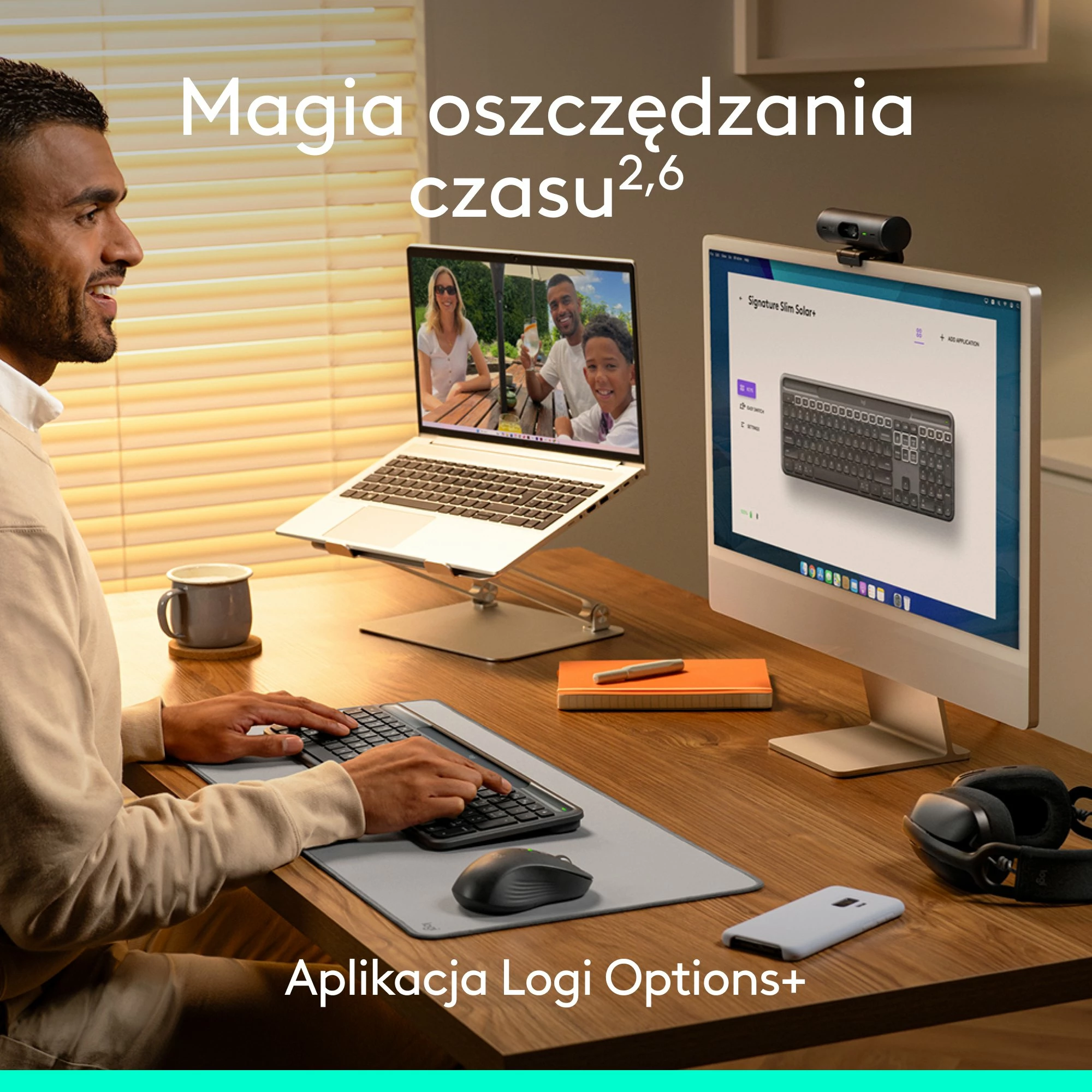 Tastierë wireless Logitech Slim Solar+ 920-013764, US layout, Bluetooth/Logi Bolt, full-size me numpad, Graphite