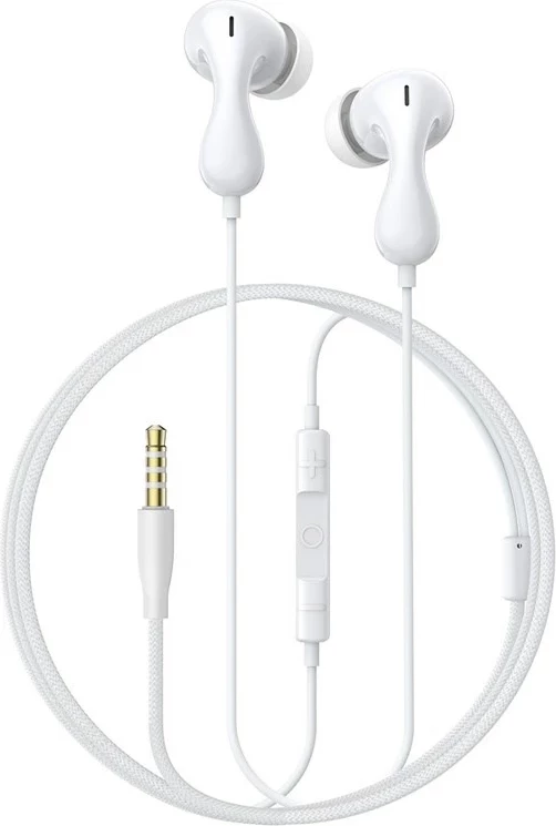 Kufje Baseus Encok HZ20 me kabllo, për thirrje/muzikë, Bardhë