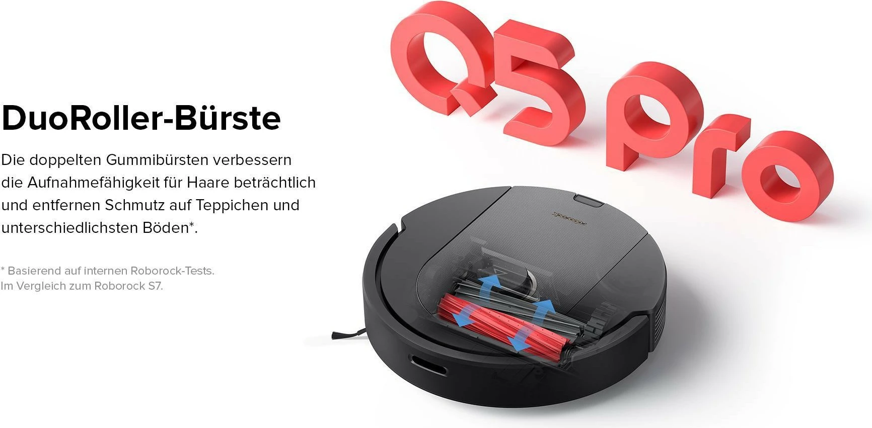 Robot fshesë Roborock Q5 Pro+, DuoRoller, 5500 Pa, 0.77L, 2.5L, e zezë