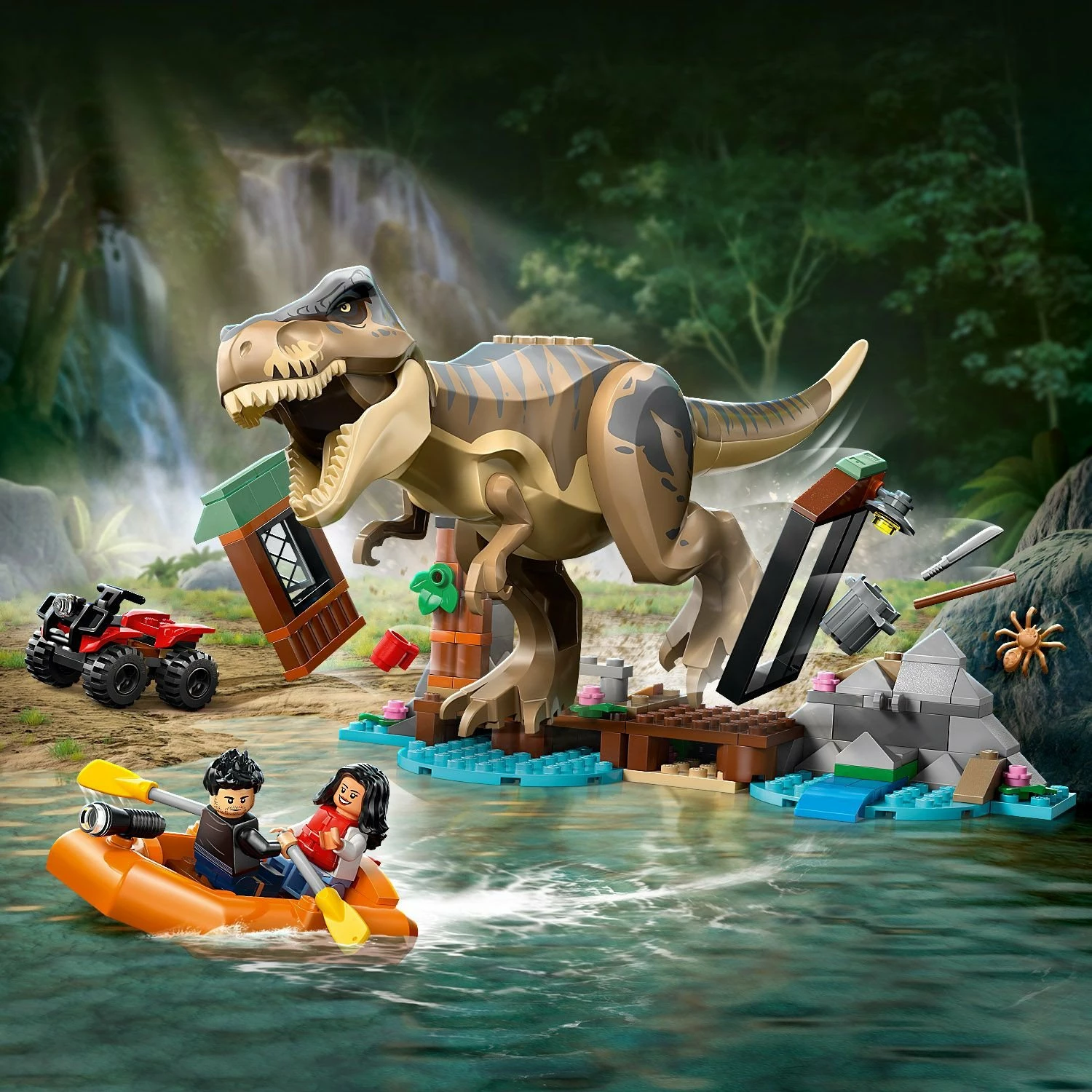 Set LEGO Jurassic World Escape by River from T-Rex 76975, 199 copë, 5+